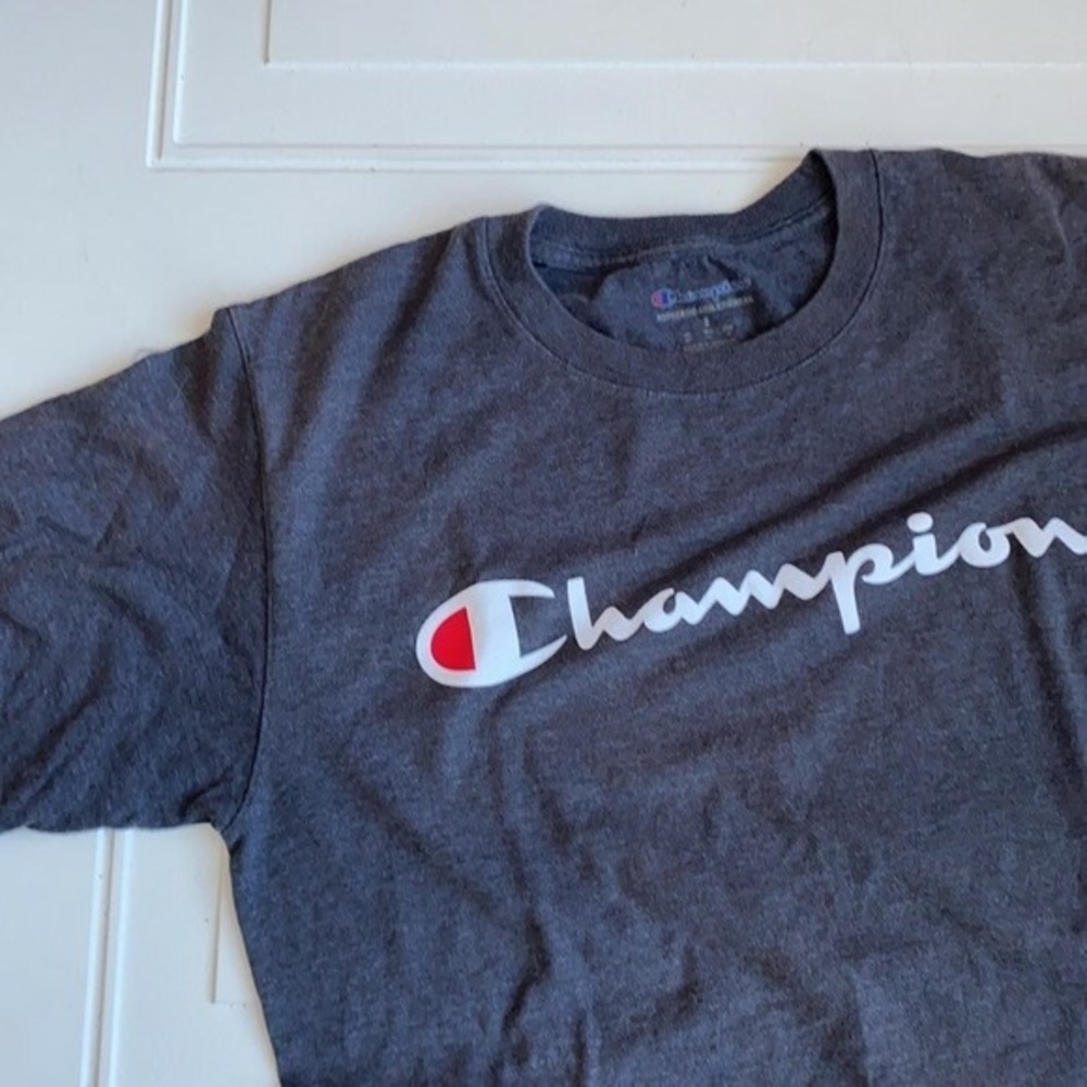 Champion Men's Cotton T-Shirt Gray S - Picture 2 of 4